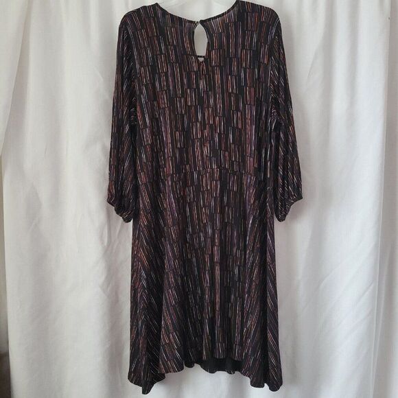 Apt. 9 dress office stretchy knit Colorful XL Shift Professional keyhole chic - Picture 3 of 15